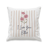 Personalised Floral Stripe Cushion: 4 - Cushions By Gift Moments