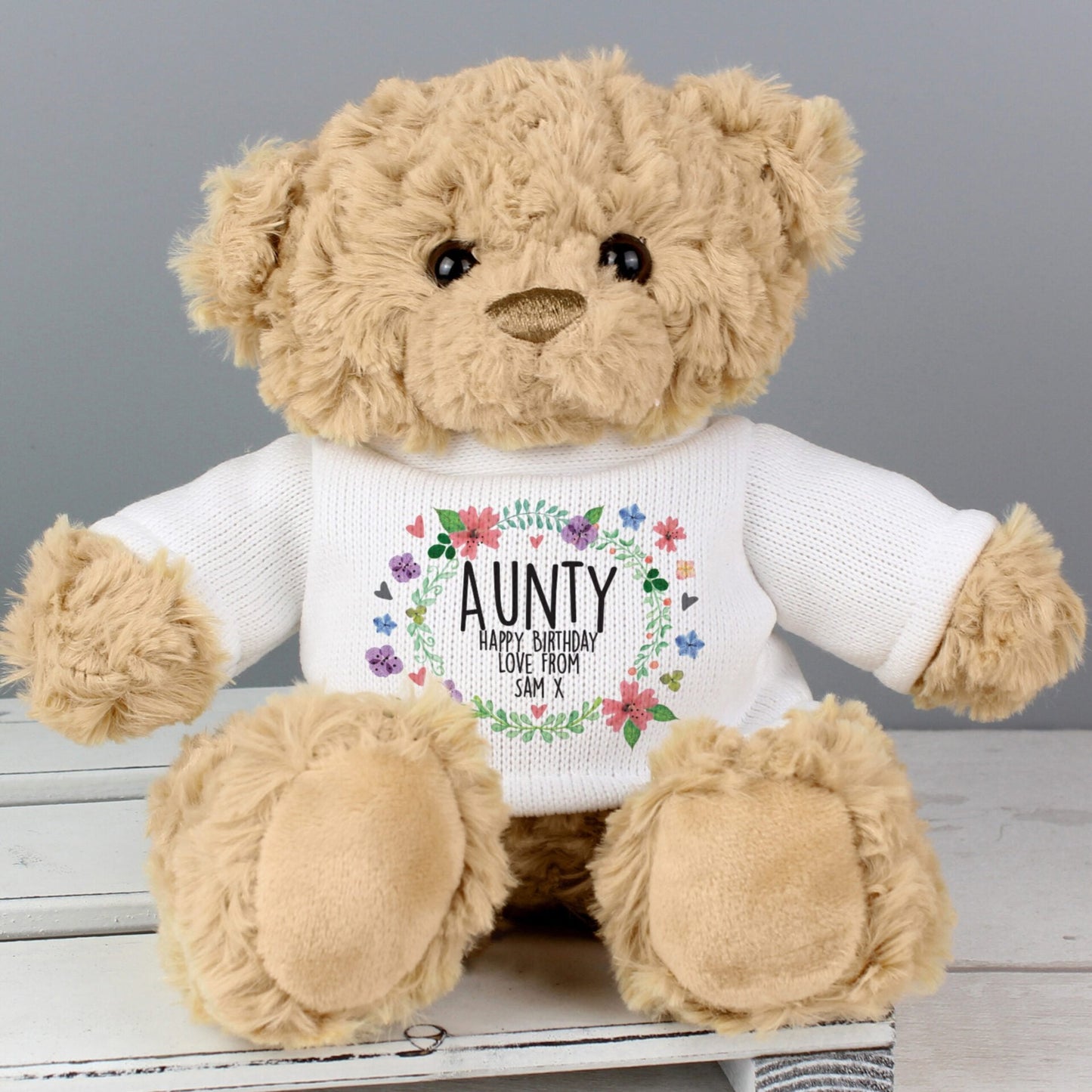 Personalised Floral Teddy Bear: 3 - Teddy Bears & Soft Toys By Gift Moments