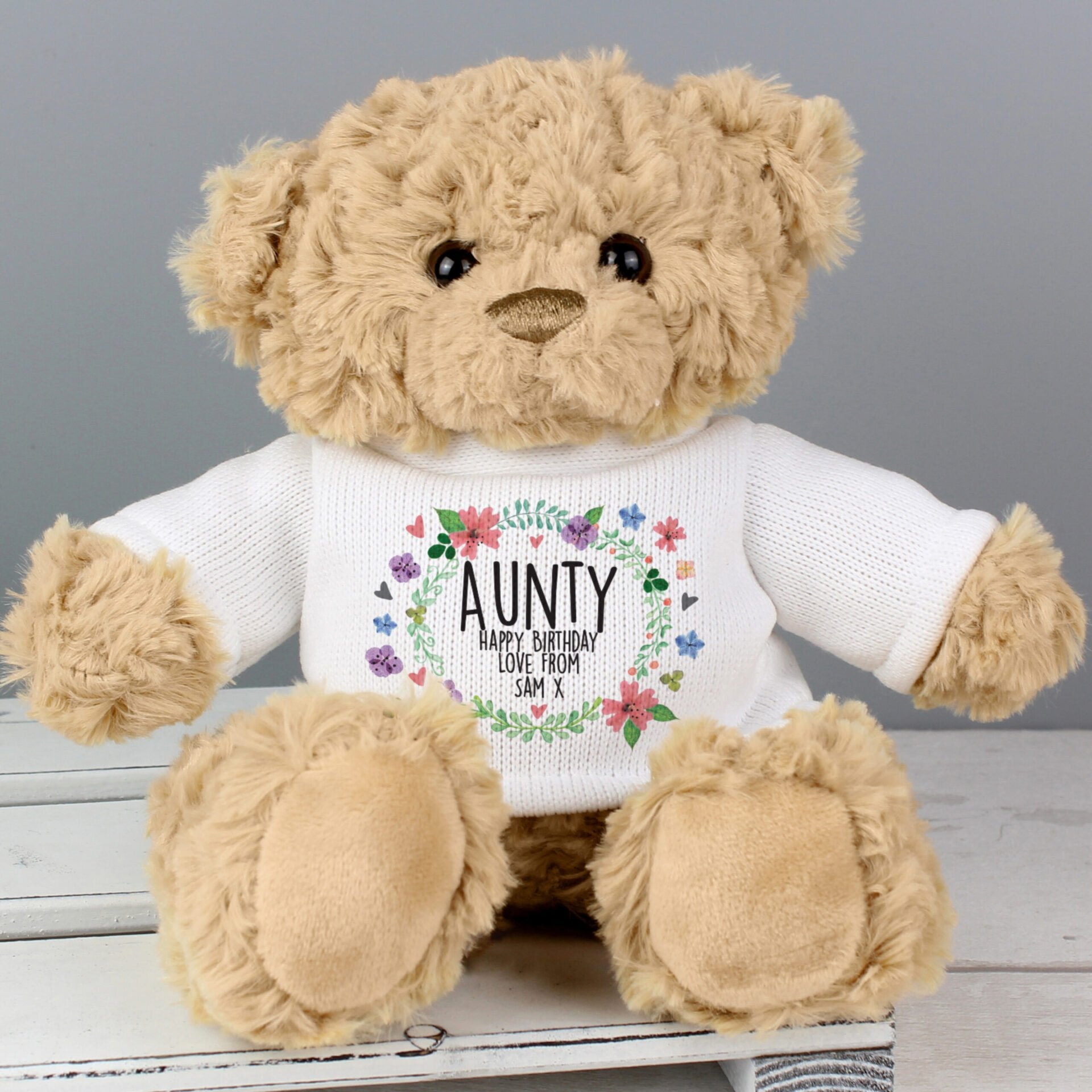 Personalised Floral Teddy Bear: 3 - Teddy Bears & Soft Toys By Gift Moments