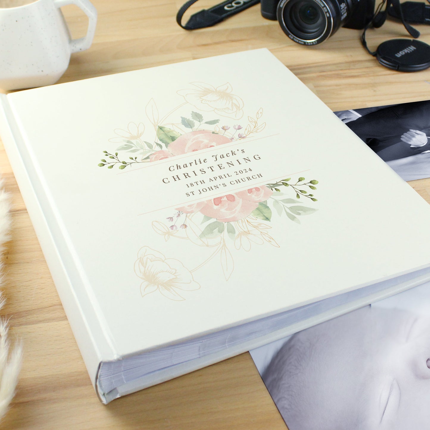 Personalised Floral Traditional Photo Album: 4 - Photo Albums By Gift Moments