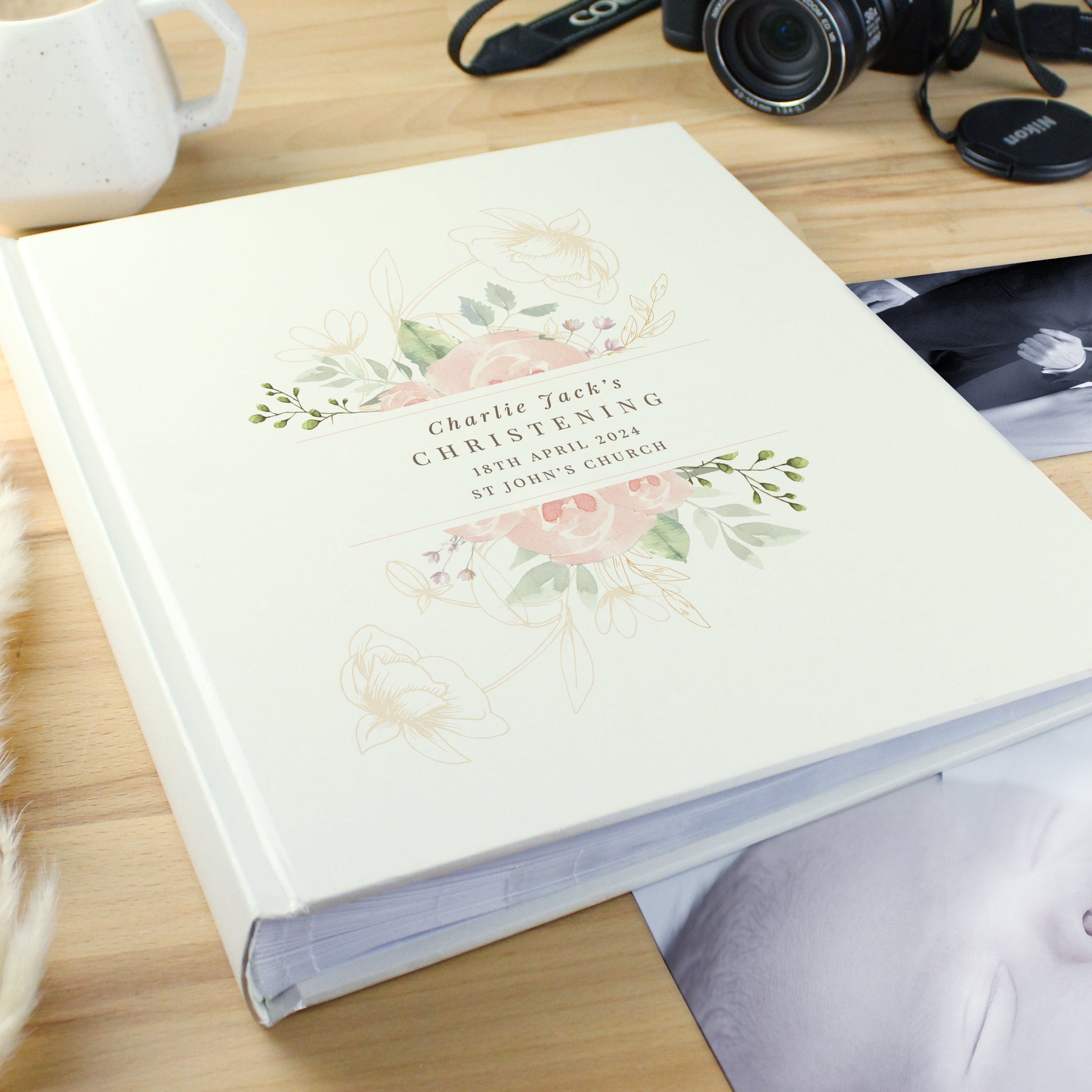 Personalised Floral Traditional Photo Album: 4 - Photo Albums By Gift Moments