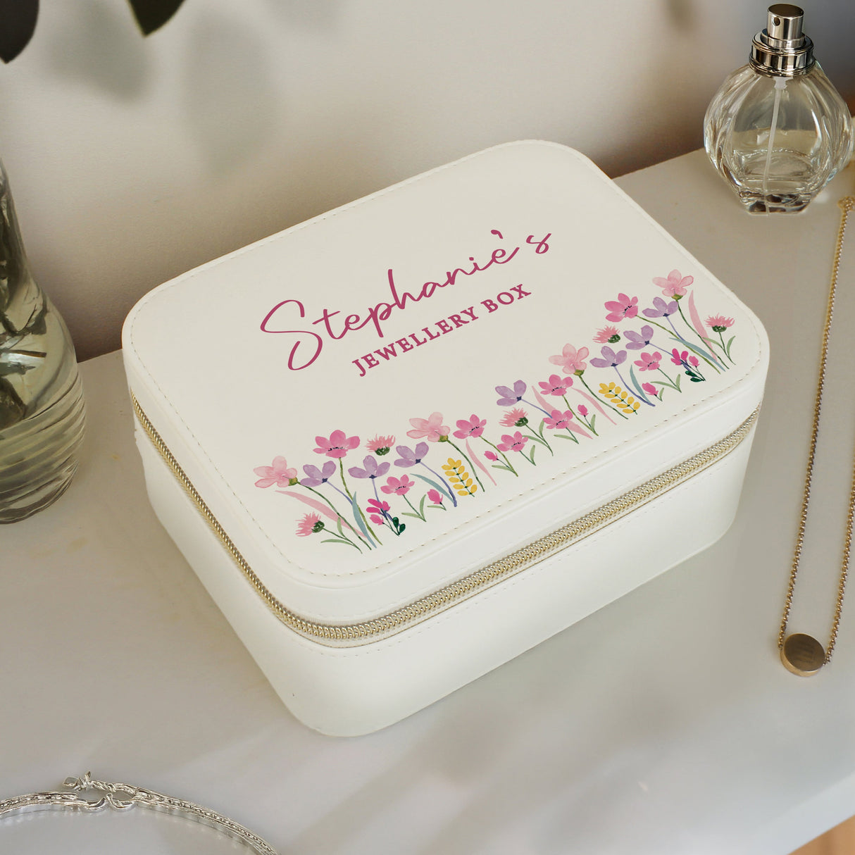 Personalised Floral Travel Jewellery Box: 2 - Jewellery Boxes By Gift Moments