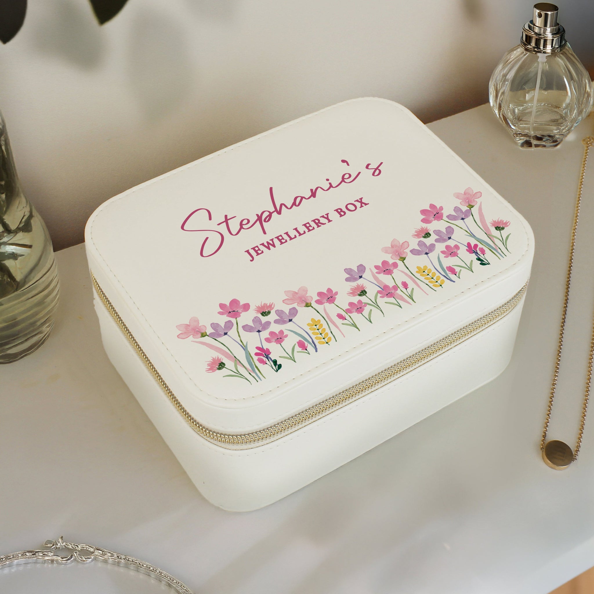 Personalised Floral Travel Jewellery Box: 2 - Jewellery Boxes By Gift Moments
