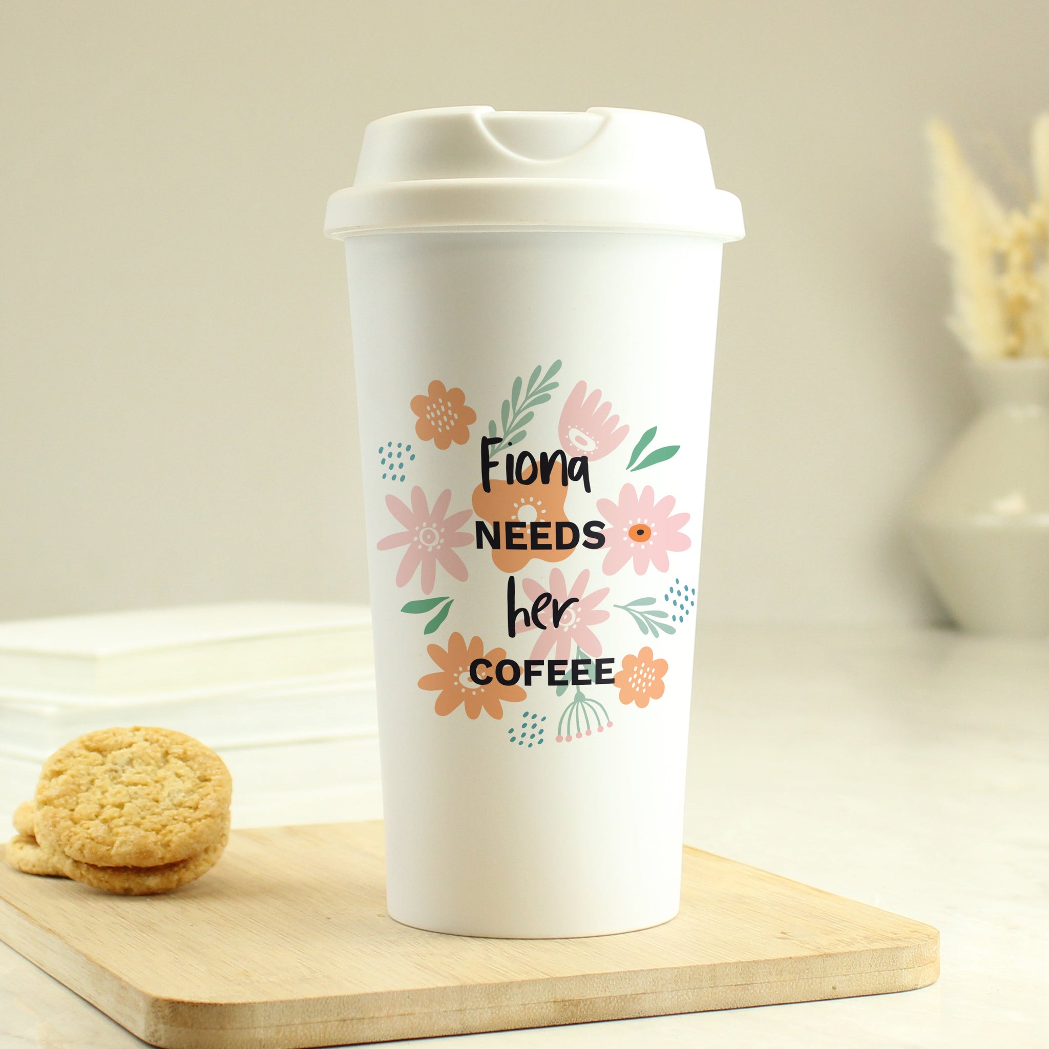 Personalised Floral Travel Mug: 7 - Travel Mugs By Gift Moments