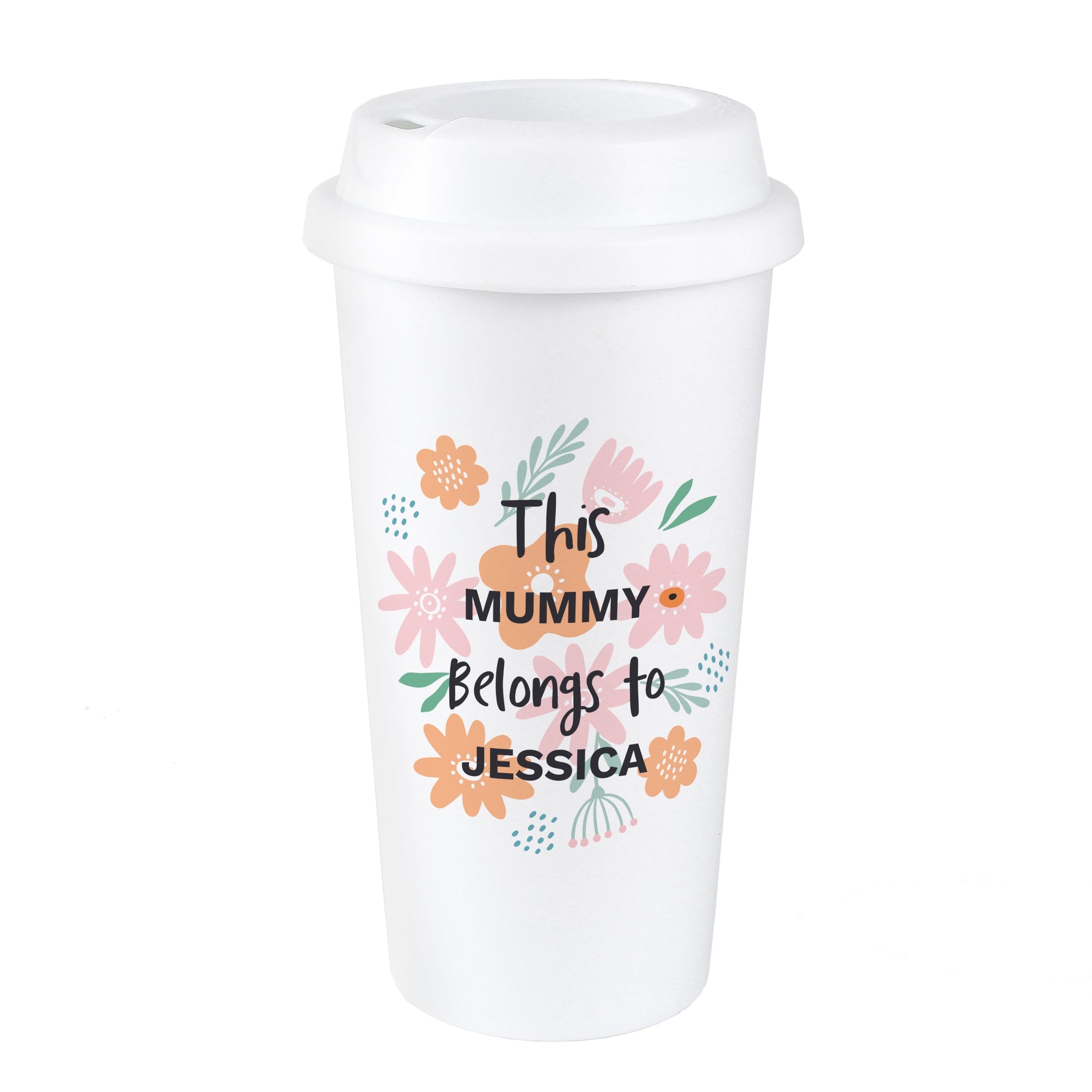 Personalised Floral Travel Mug: 5 - Travel Mugs By Gift Moments