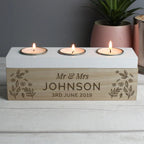 Personalised Floral Triple Tealight Box - Shop Candle Holders At Gift Moments - 2