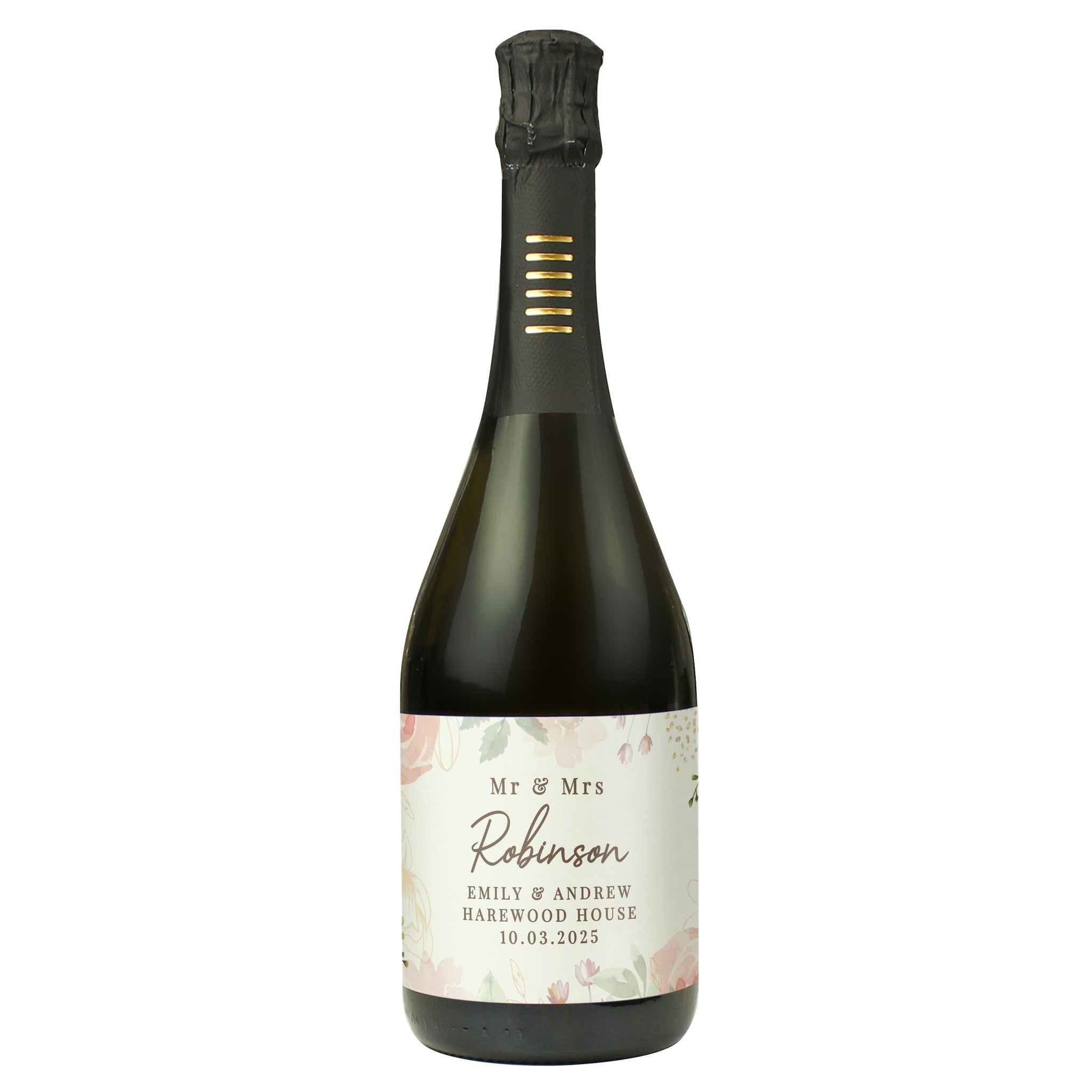 Personalised Floral Watercolour Bottle of Prosecco: 5 - Prosecco By Gift Moments