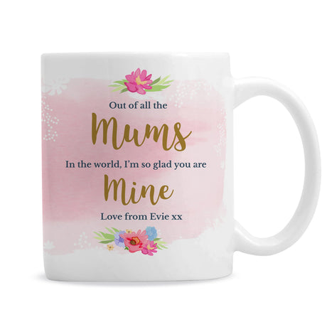 Personalised Floral Watercolour Mug: 3 - Mugs By Gift Moments
