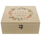 Personalised Floral Watercolour Wooden Keepsake box: 5 - Keepsake Boxes By Gift Moments