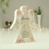Personalised Floral Wooden Angel Ornament: 3 - Ornaments By Gift Moments