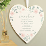 Personalised Floral Wooden Heart Decoration: 2 - Decorations By Gift Moments