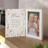 Personalised Floral Wooden Hinged 6x4 Photo Frame: 1 - Photo Frames By Gift Moments