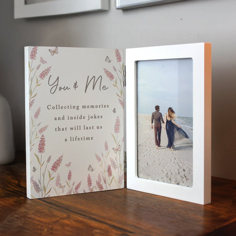 Personalised Floral Wooden Hinged 6x4 Photo Frame: 3 - Photo Frames By Gift Moments