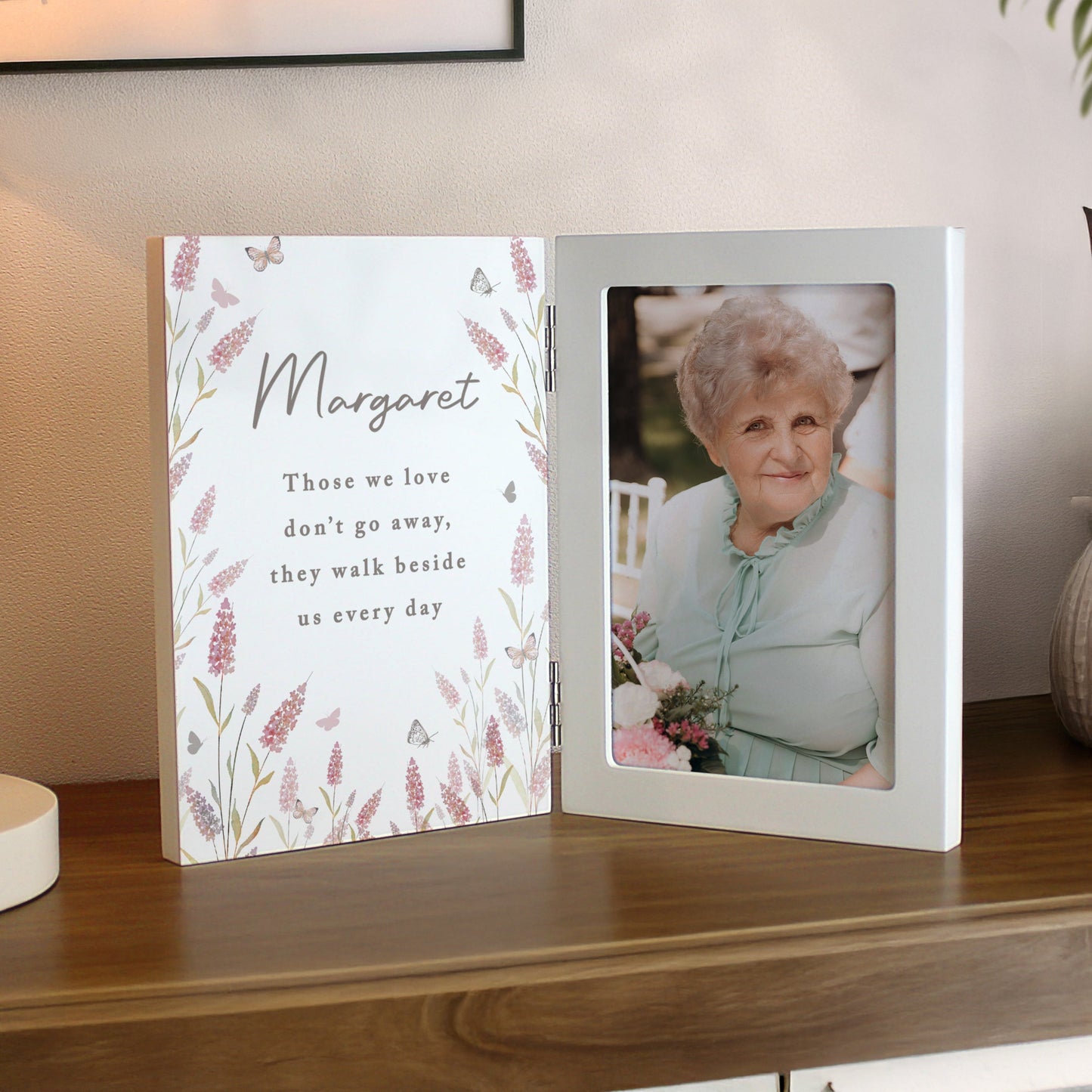 Personalised Floral Wooden Hinged 6x4 Photo Frame: 2 - Photo Frames By Gift Moments