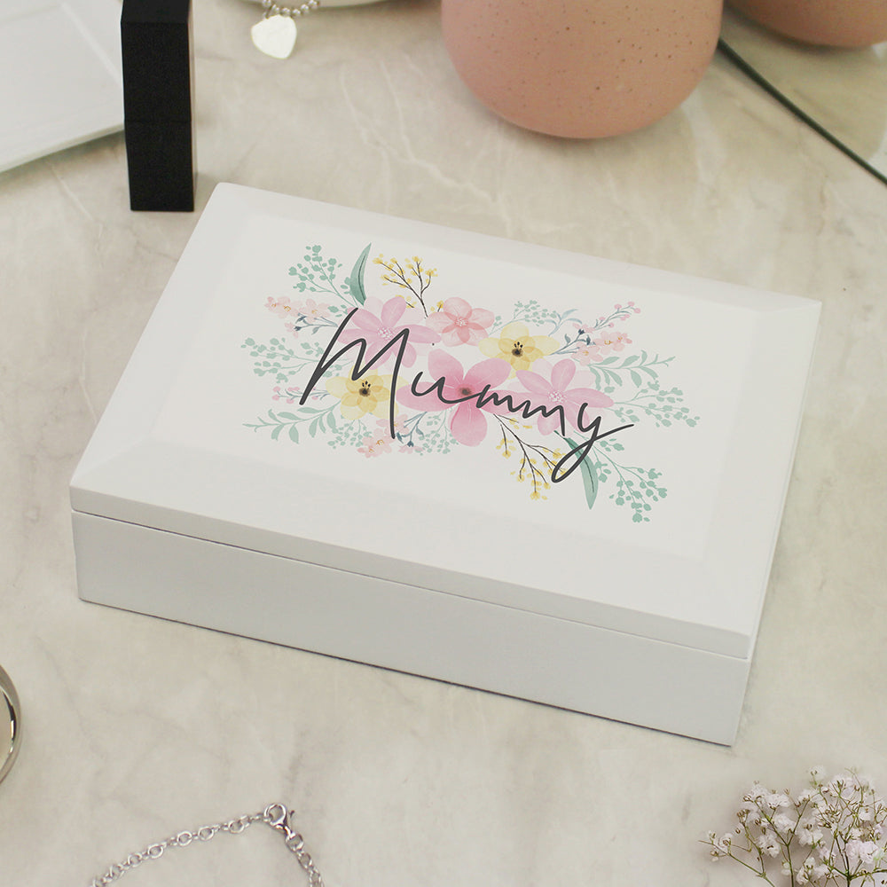 Personalised Floral Wooden Jewellery Box: 1 - Jewellery Boxes By Gift Moments