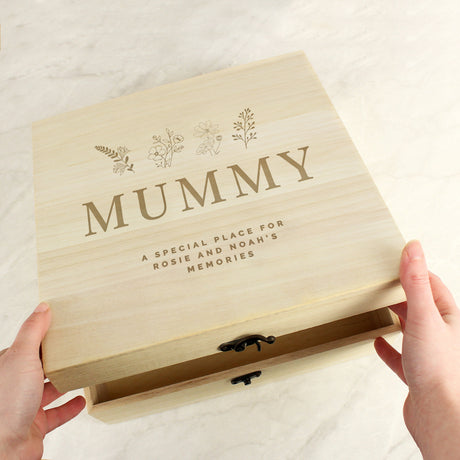 Personalised Floral Wooden Keepsake Box: 2 - Keepsake Boxes By Gift Moments