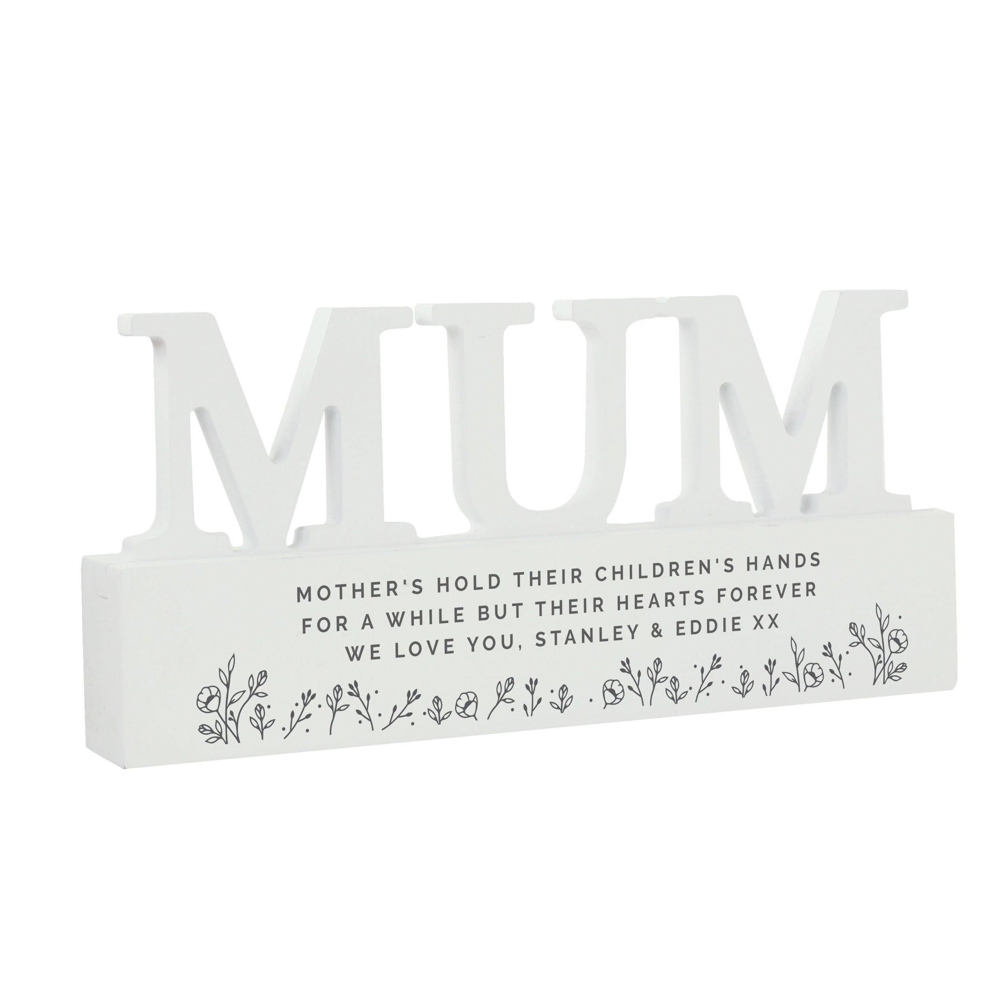 Personalised Floral Wooden Mum Ornament: 4 - Ornaments By Gift Moments