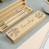 Personalised Floral Wooden Pen and Pencil Set: 1 Pens & Pencils By Gift Moments