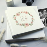 Personalised Floral Wreath Square Photo Album: 3 Photo Albums By Gift Moments