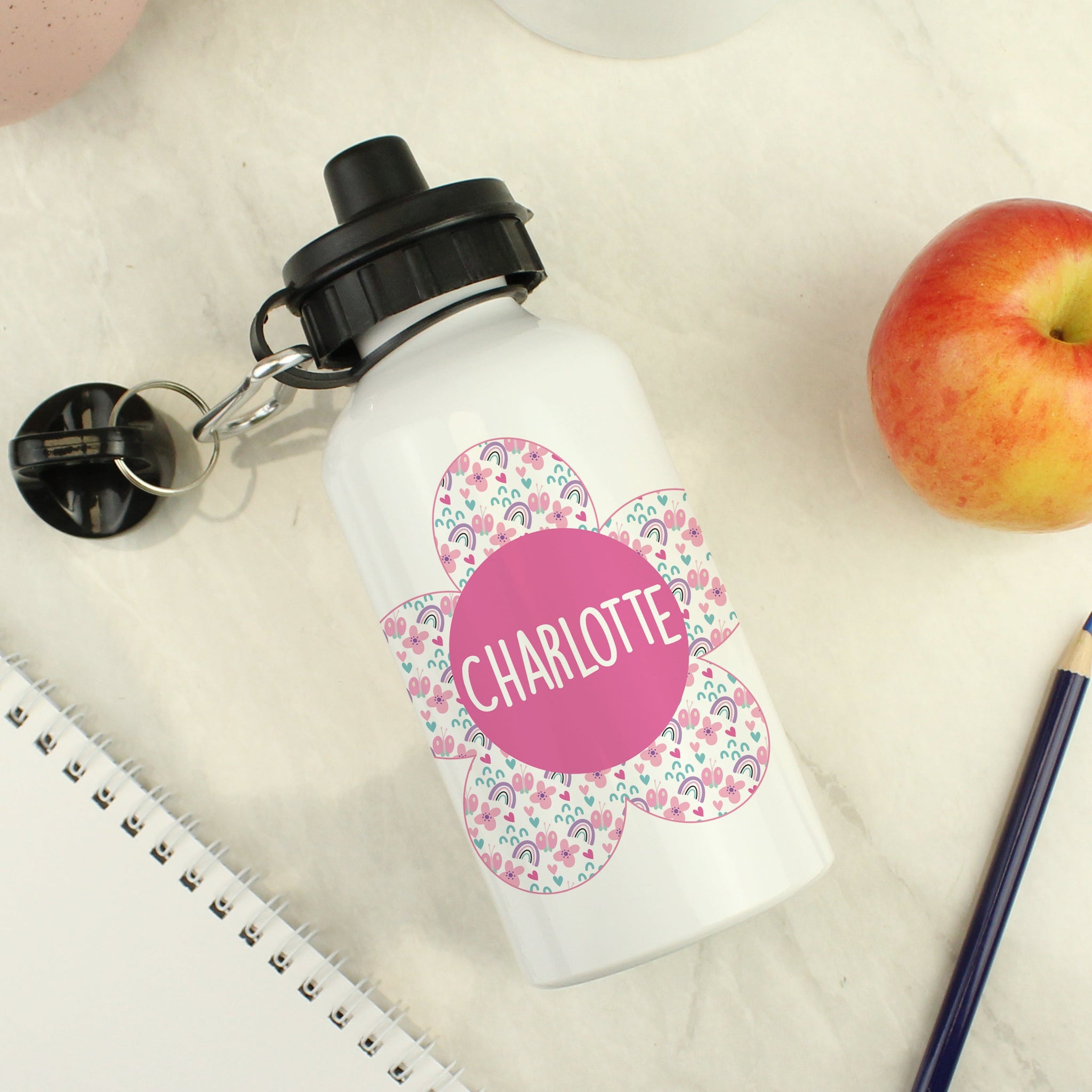 Personalised Flower Drinks Bottle: 3 - Kids Bottles By Gift Moments
