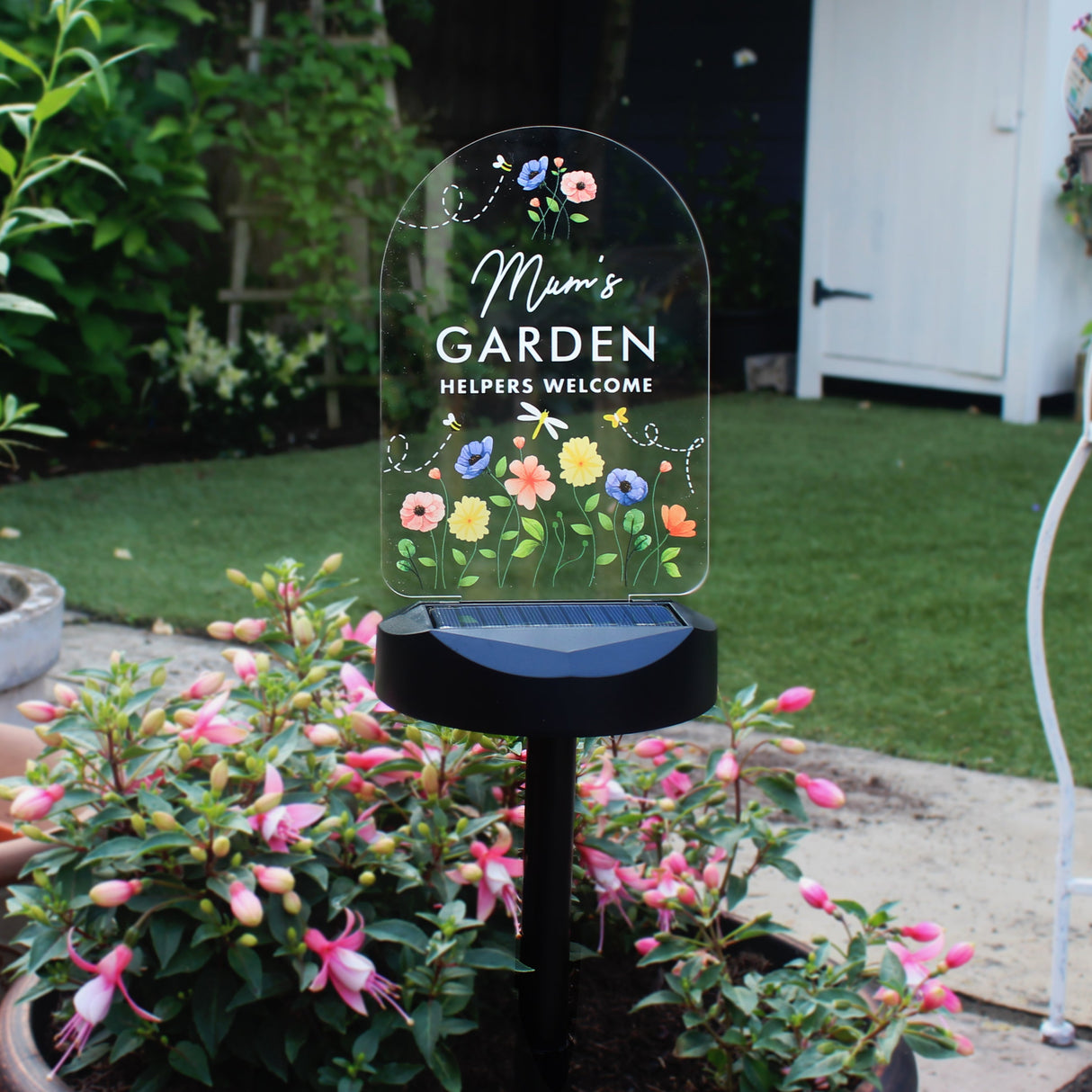 Personalised Flower Garden Outdoor Solar Light: 3 - Solar Lights By Gift Moments