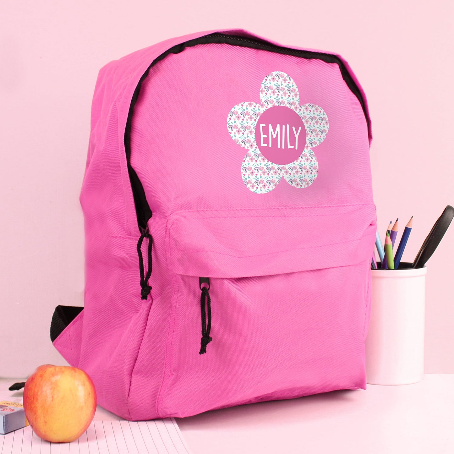 Personalised Flower Pink Backpack: 4 - Kids Bags By Gift Moments