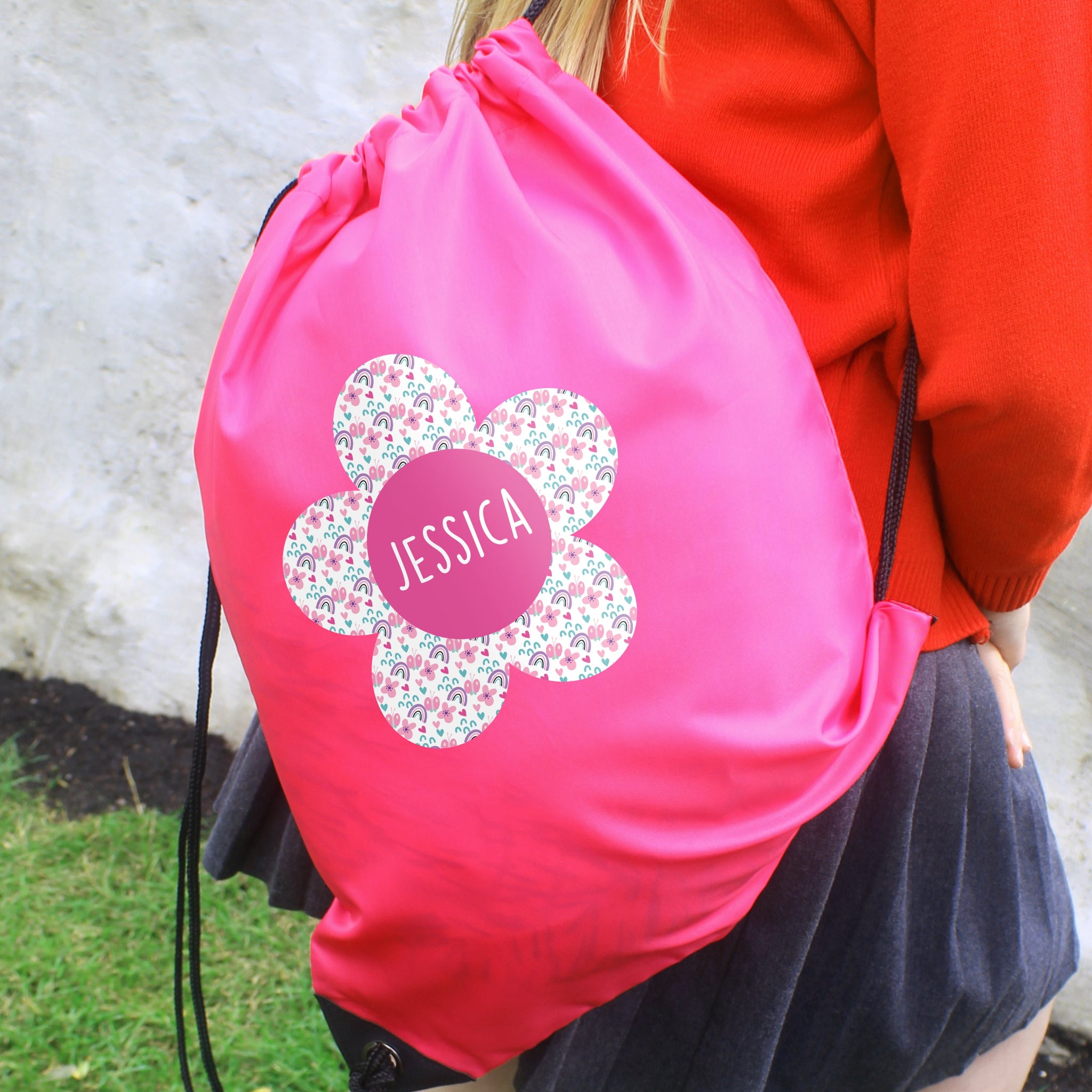 Personalised Flower Pink Kit Bag: 7 - Kids Bags By Gift Moments