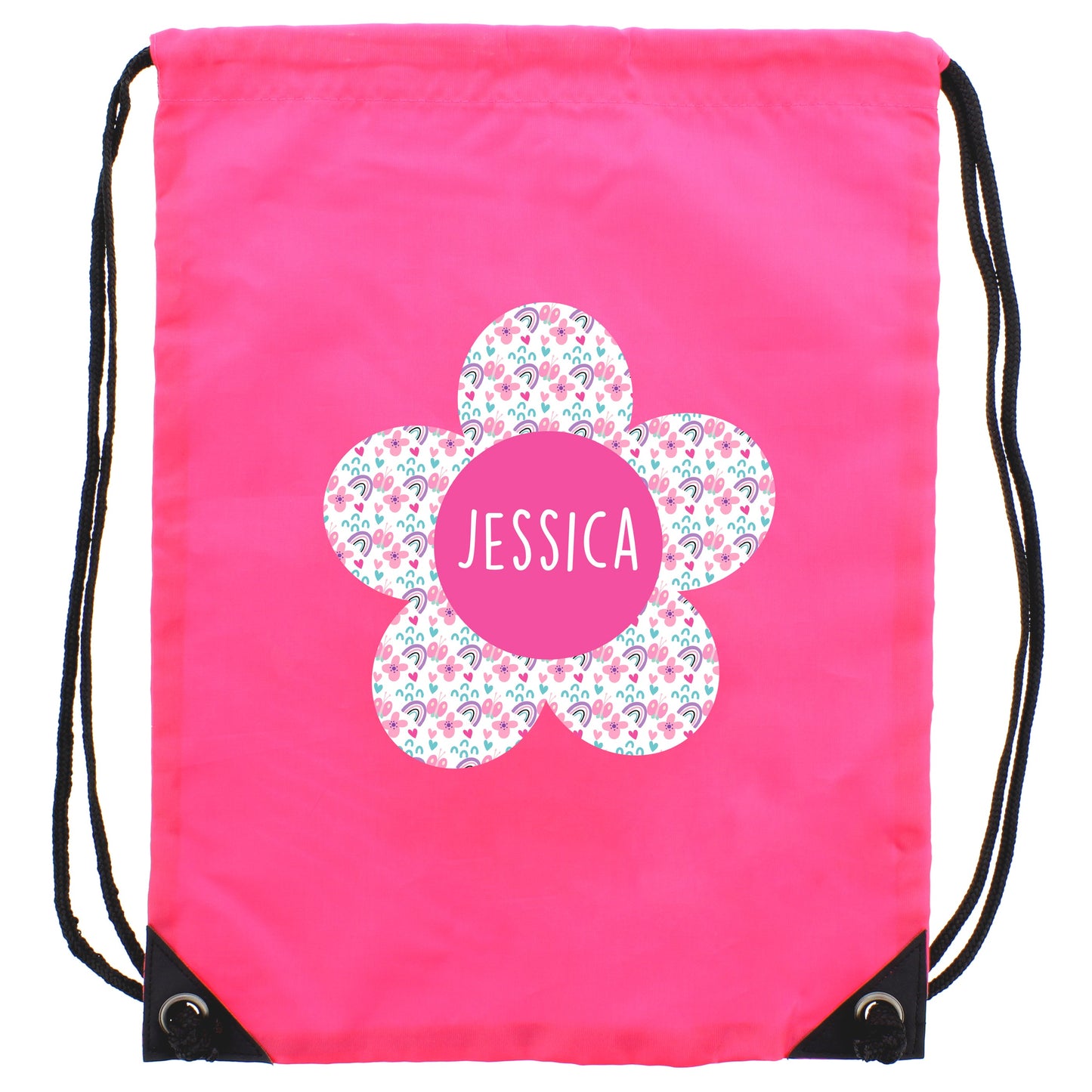 Personalised Flower Pink Kit Bag: 5 - Kids Bags By Gift Moments