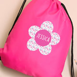 Personalised Flower Pink Kit Bag: 6 - Kids Bags By Gift Moments