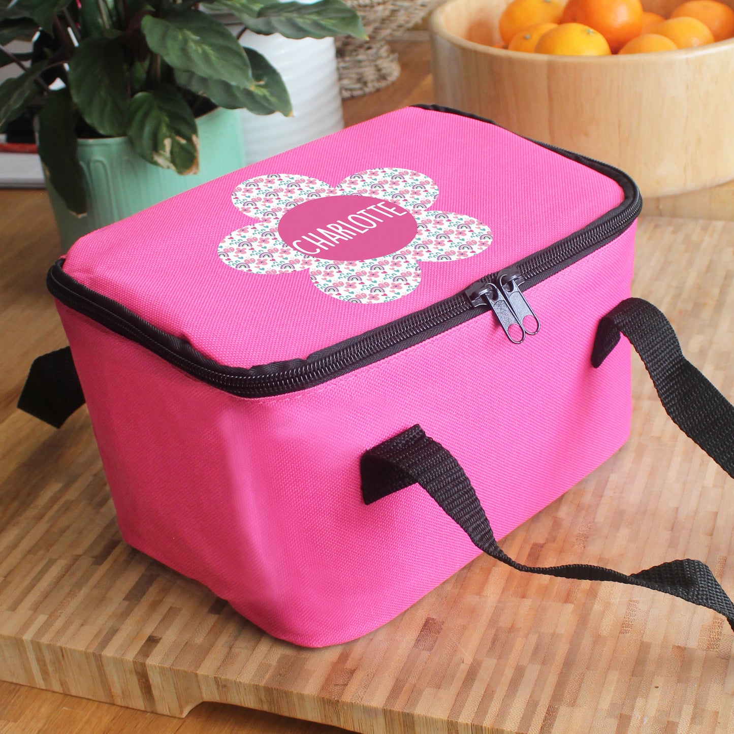 Personalised Flower Pink Lunch Bag: 4 - Lunch Boxes & Bags By Gift Moments