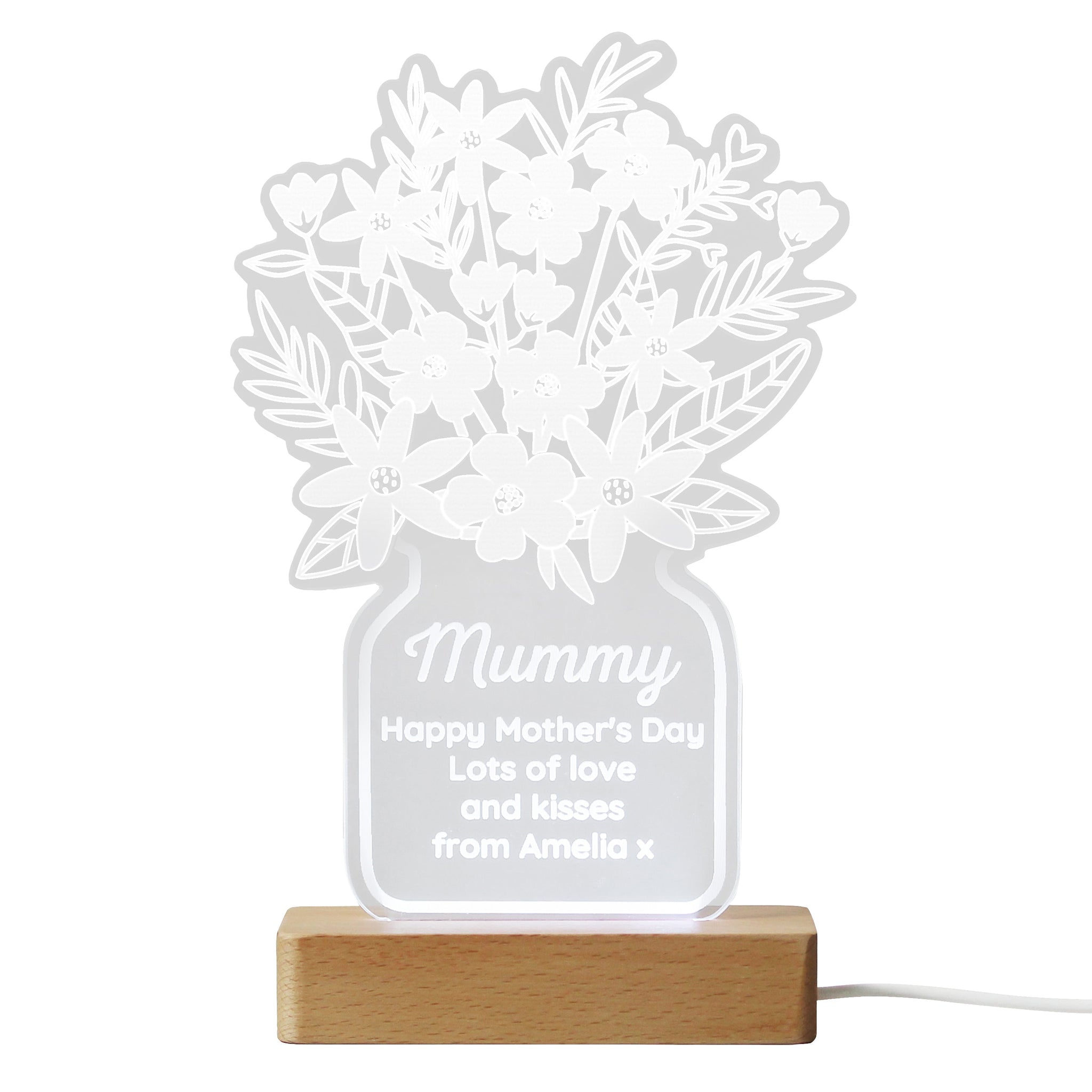 Personalised Flower Vase LED Light: 5 - LED Lighting By Gift Moments