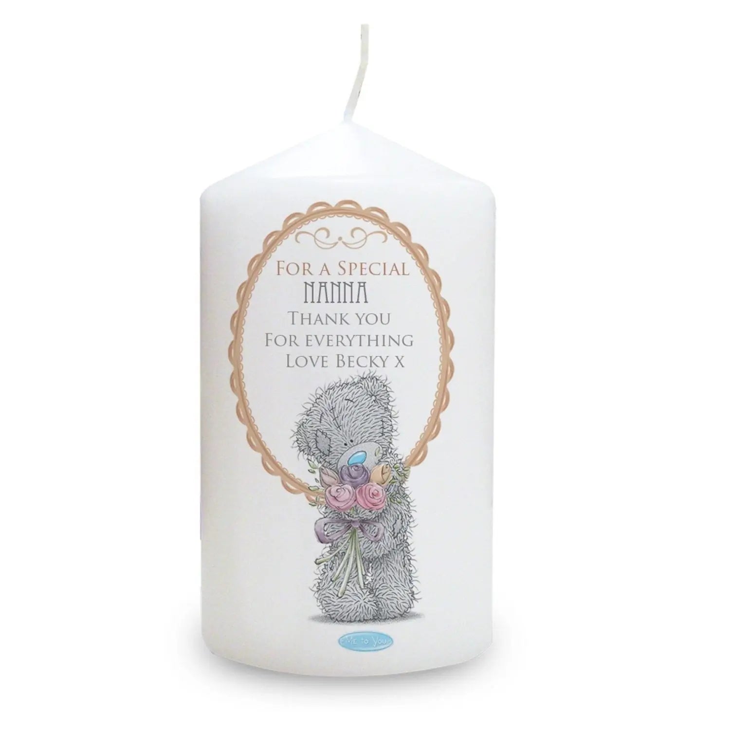 Personalised Me to You Flowers Pillar Candle For Her: 3 - Candles
