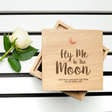 Personalised Fly Me To The Moon Oak Photo Cube: 1 - Photo Cubes By Gift Moments