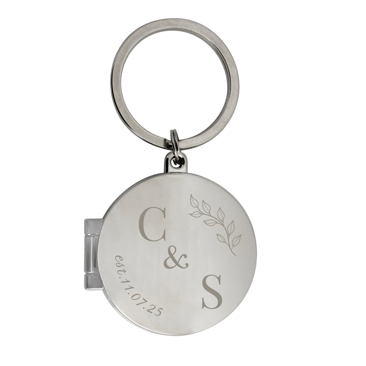 Personalised Foliage Couples Photo Keyring: 5 - Keyrings By Gift Moments