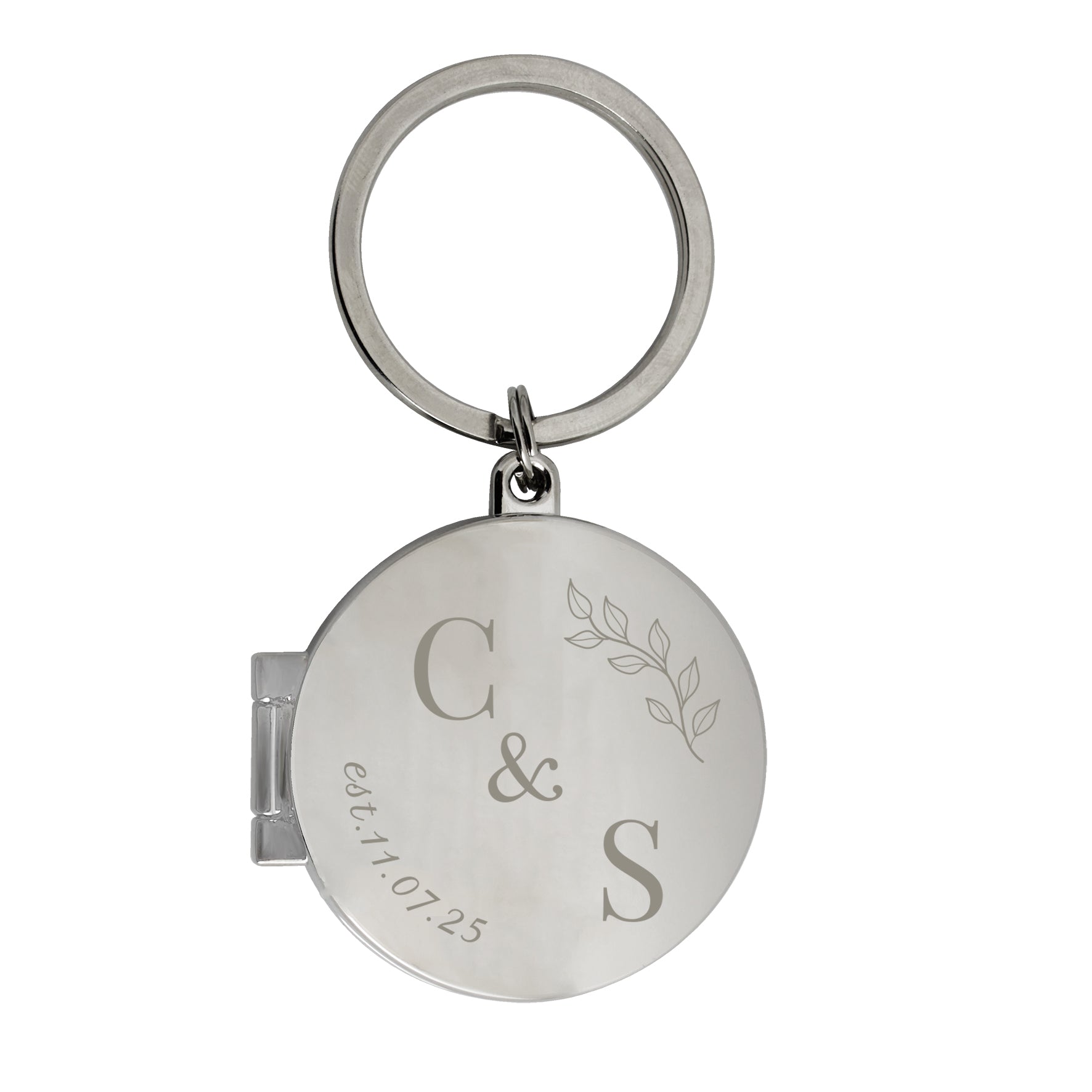 Personalised Foliage Couples Photo Keyring: 5 - Keyrings By Gift Moments