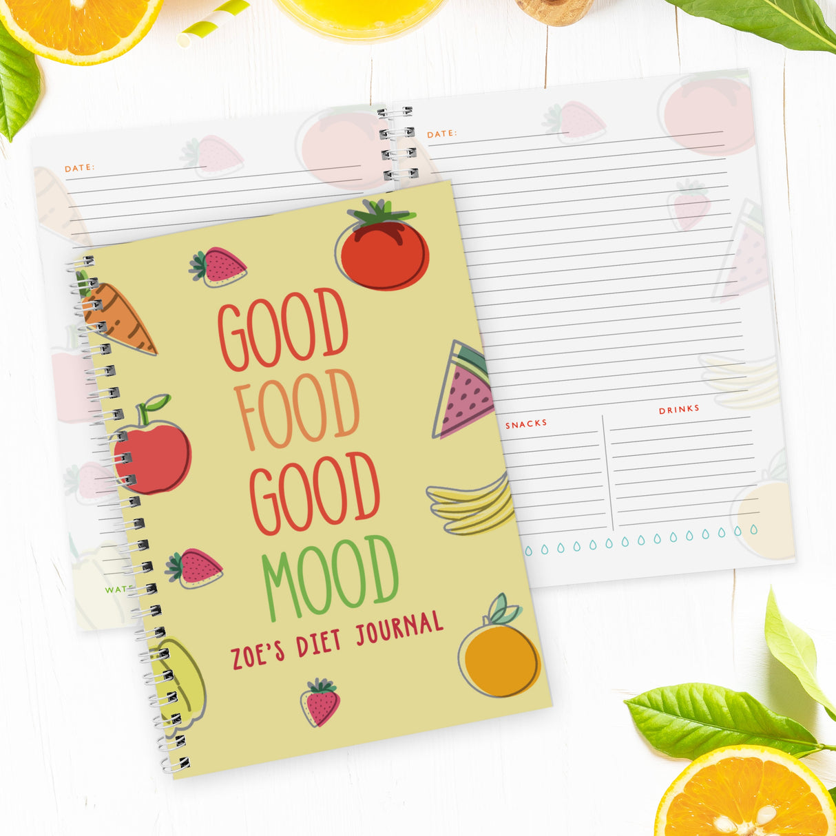 Personalised Food Diary: 6 - Diaries By Gift Moments