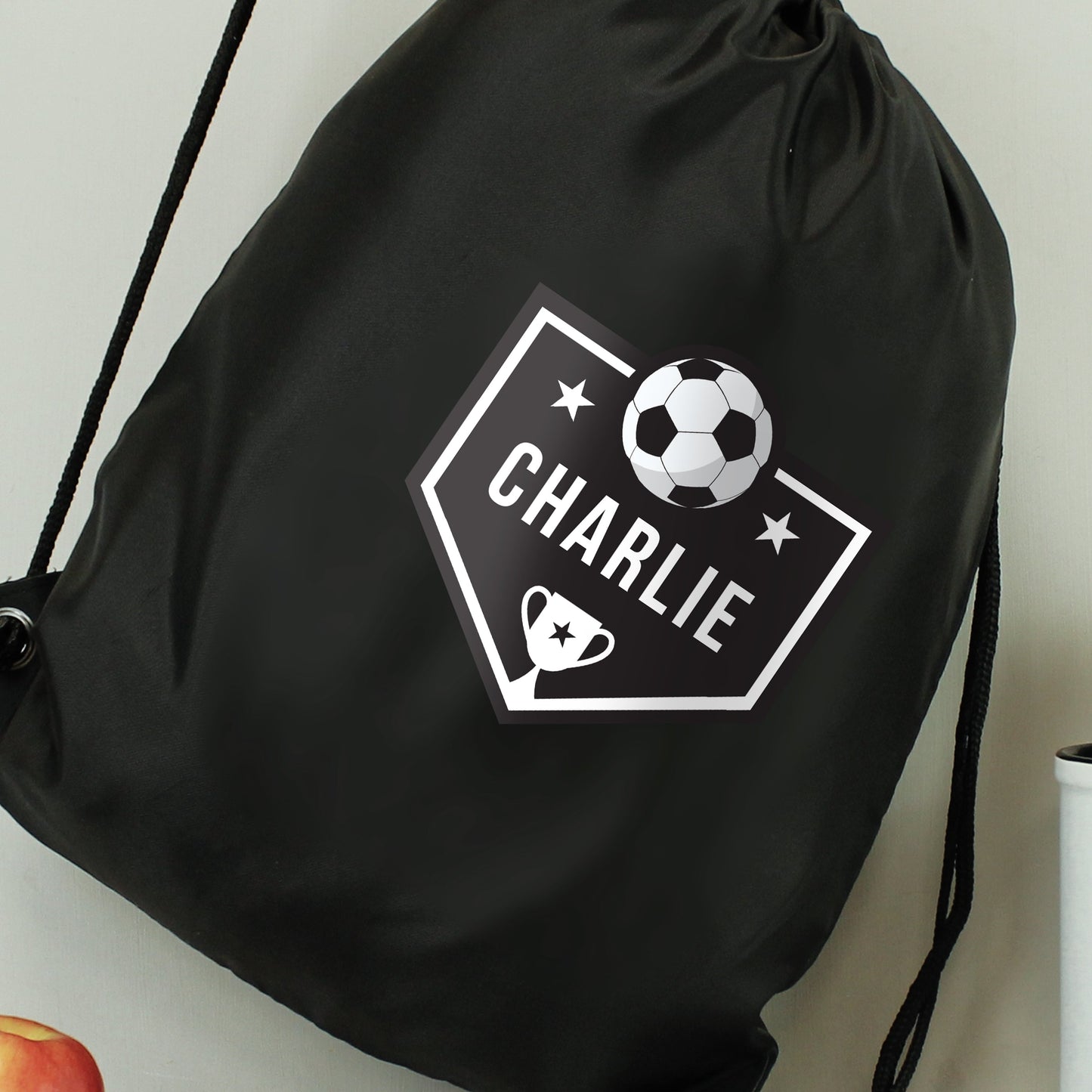 Personalised Football Black Kit Bag: 6 - Kids Bags By Gift Moments