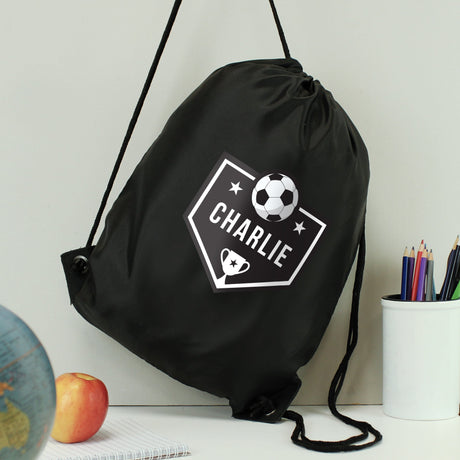 Personalised Football Black Kit Bag: 1 - Kids Bags By Gift Moments