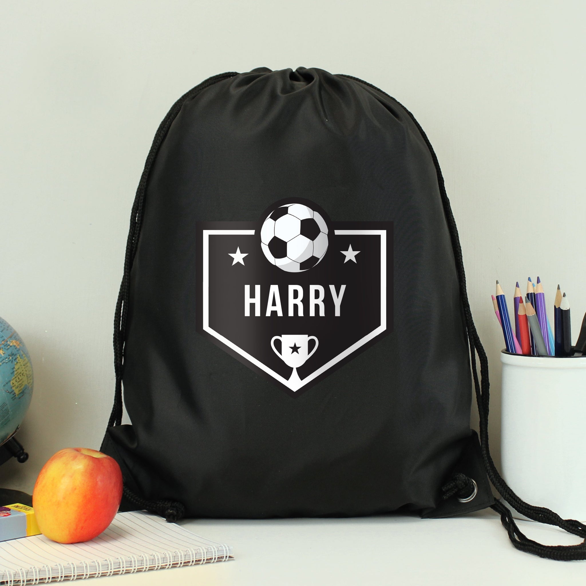 Personalised Football Black Kit Bag: 4 - Kids Bags By Gift Moments