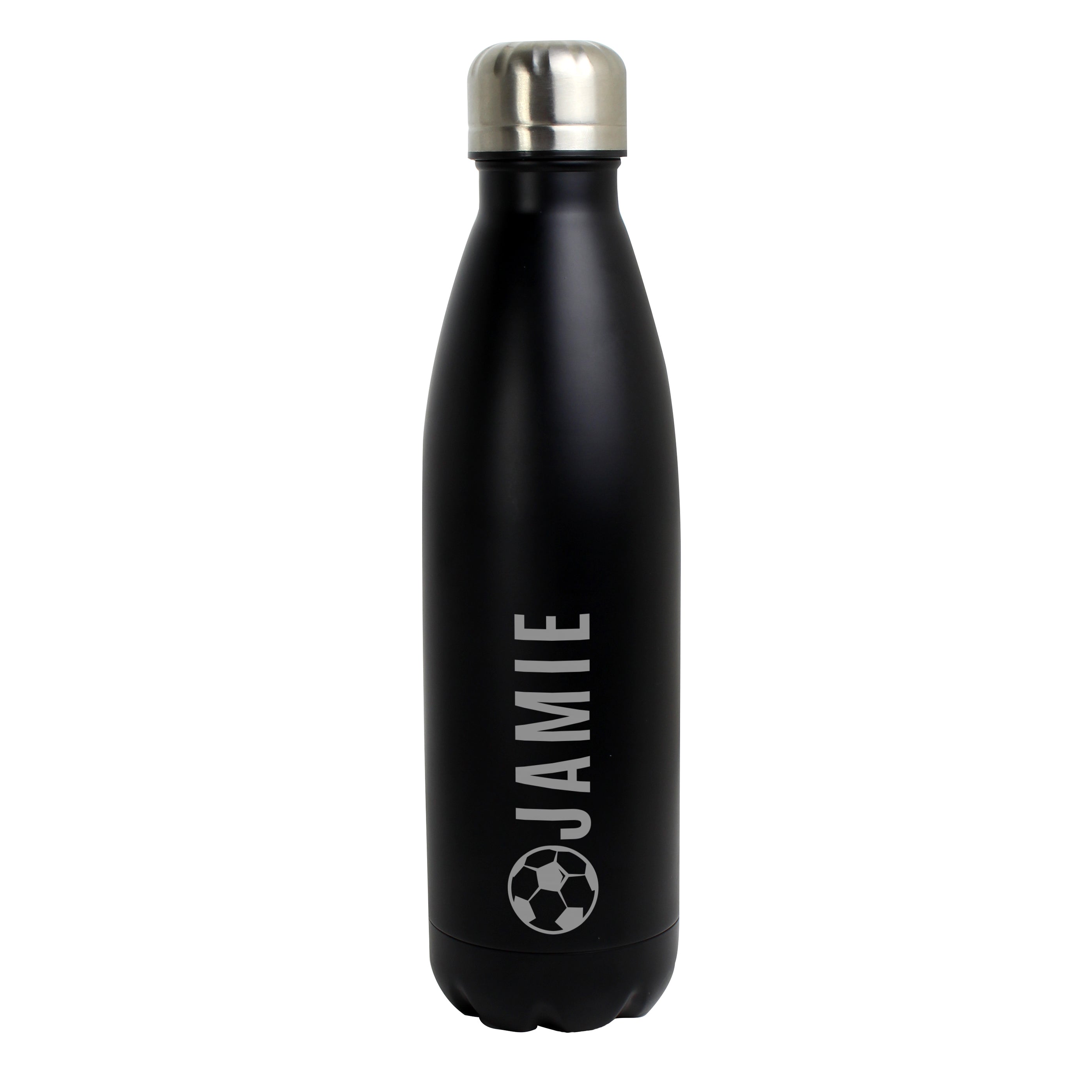 Personalised Football Black Metal Insulated Drinks Bottle - Shop Water Bottles At Gift Moments - 5