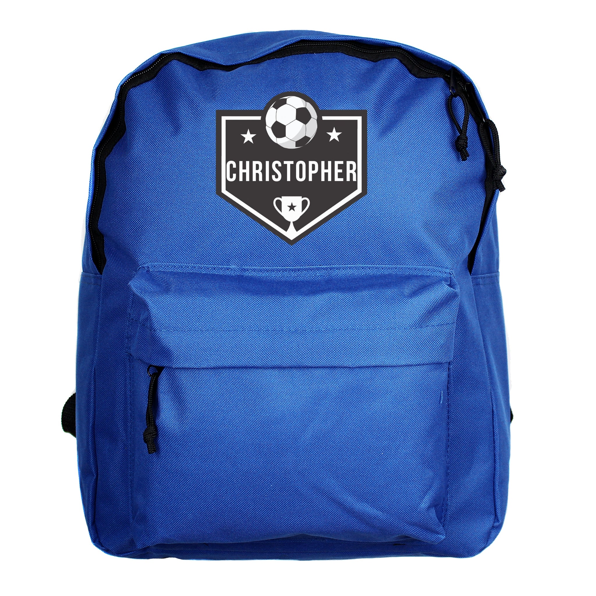 Personalised Football Blue Backpack: 4 - Kids Bags By Gift Moments