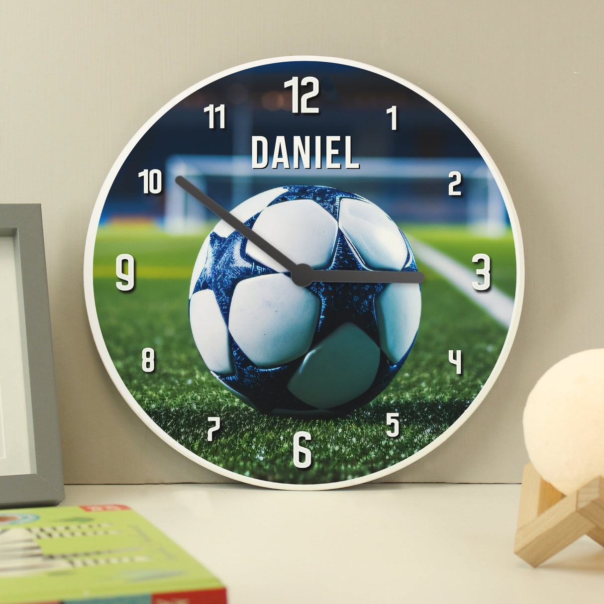 Personalised Football Children’s Wall Clock: 2 - Clocks By Gift Moments