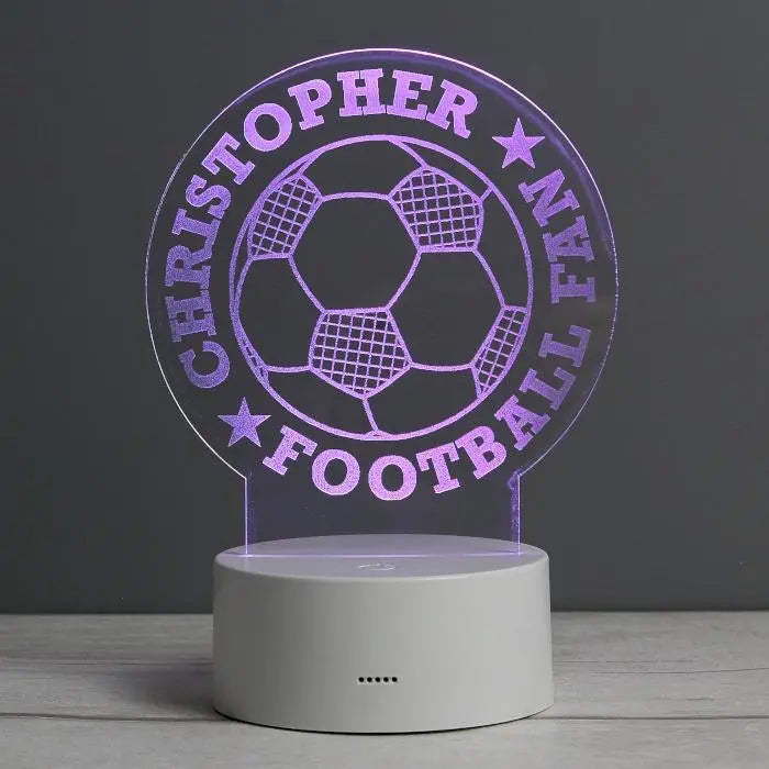 Personalised Football LED Colour Changing Desk Night Light: 7 - LED Lighting By Gift Moments