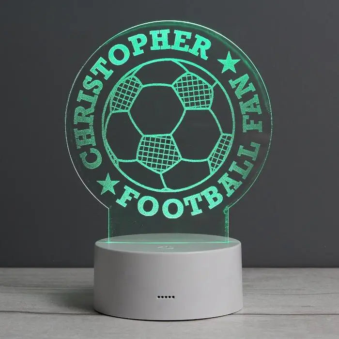 Personalised Football LED Colour Changing Desk Night Light: 2 - LED Lighting By Gift Moments