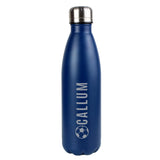 Personalised Football Navy Metal Insulated Drinks Bottle: 5 - Water Bottles By Gift Moments