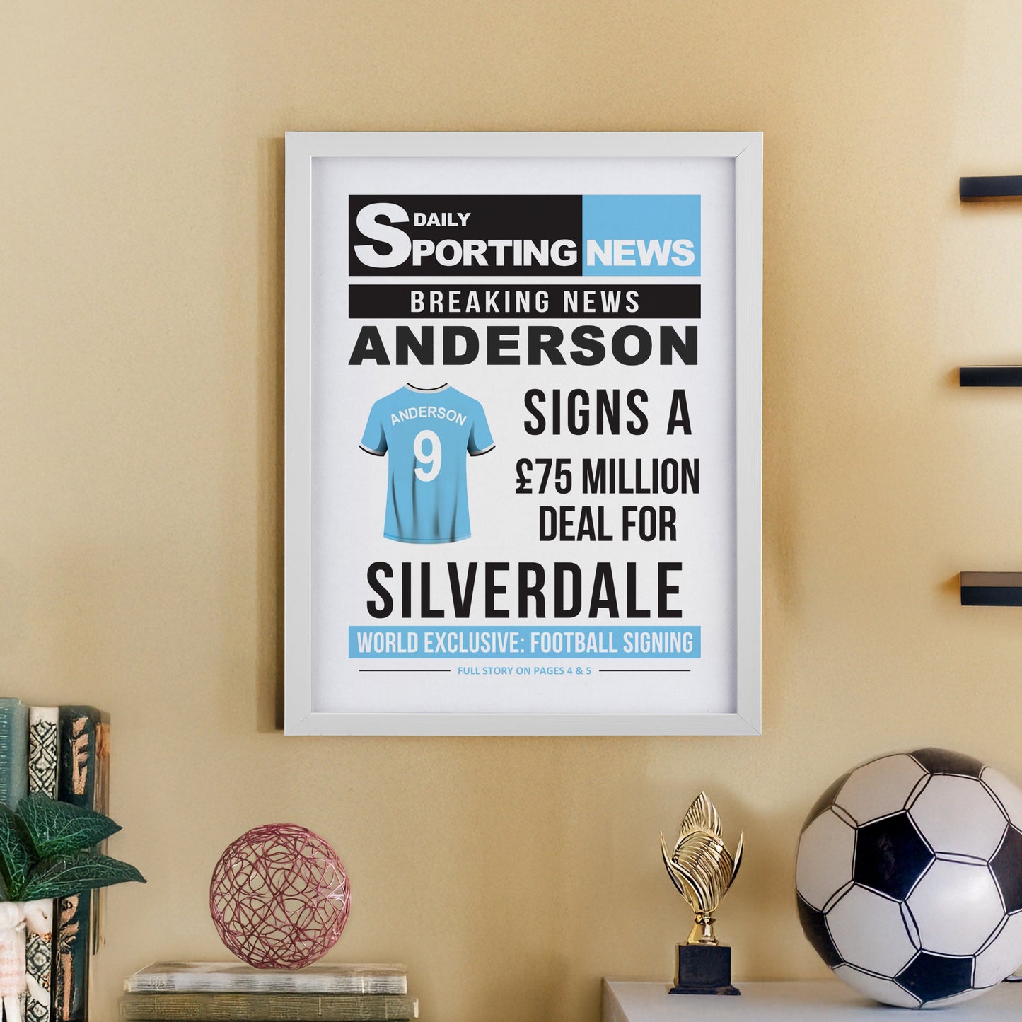 Personalised Football News Framed Prints: 9 - Framed Prints By Gift Moments