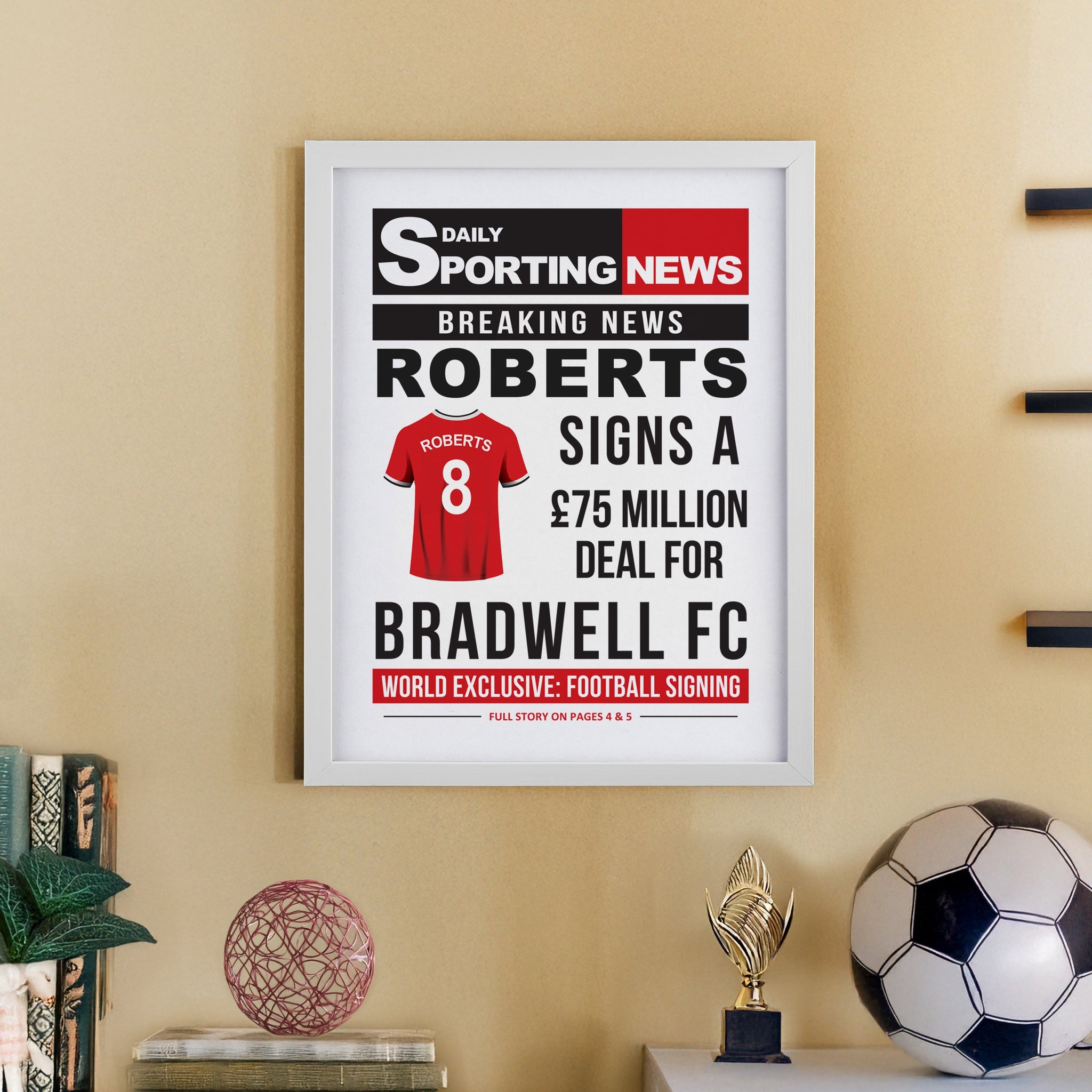 Personalised Football News Framed Prints: 7 - Framed Prints By Gift Moments