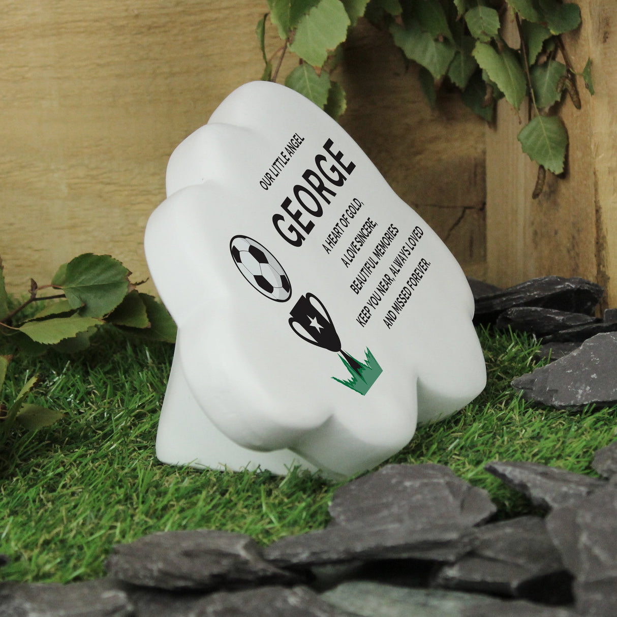 Personalised Football Resin Memorial Cloud: 3 - Memorials By Gift Moments