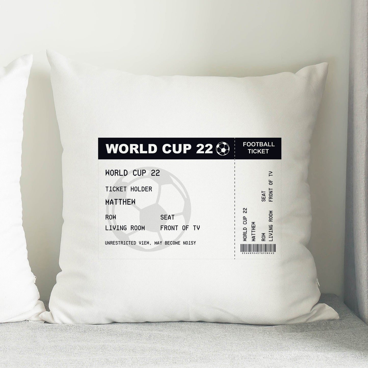 Personalised Football Ticket Cushion: 4 - Cushions By Gift Moments