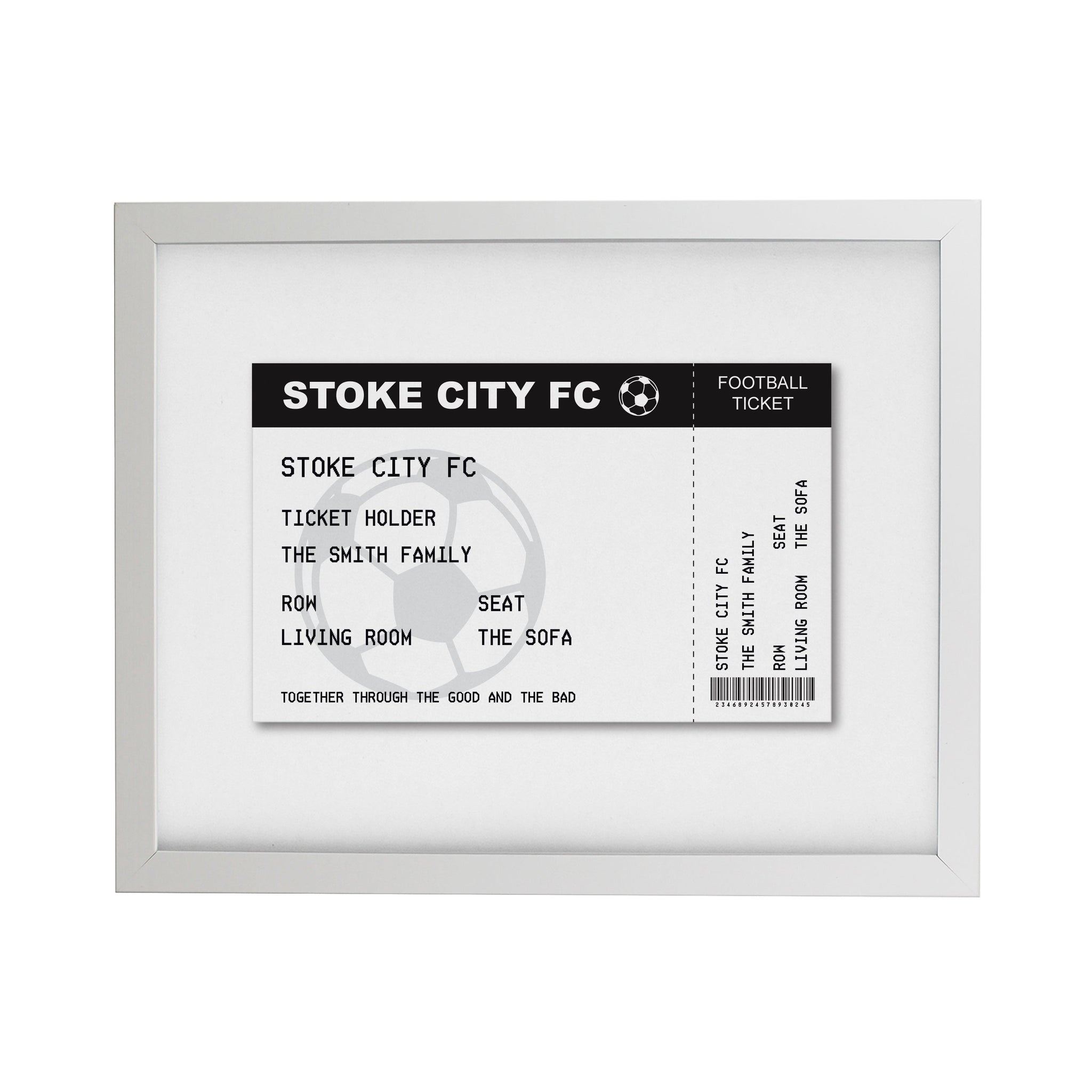 Personalised Football Ticket Framed Prints: 9 - Framed Prints By Gift Moments